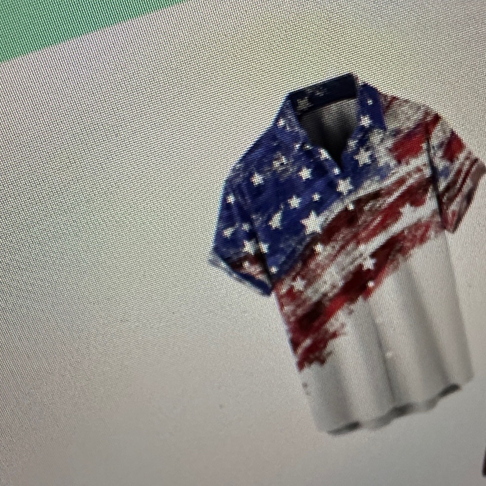 Men's American Flag Casual Button Down Shirt